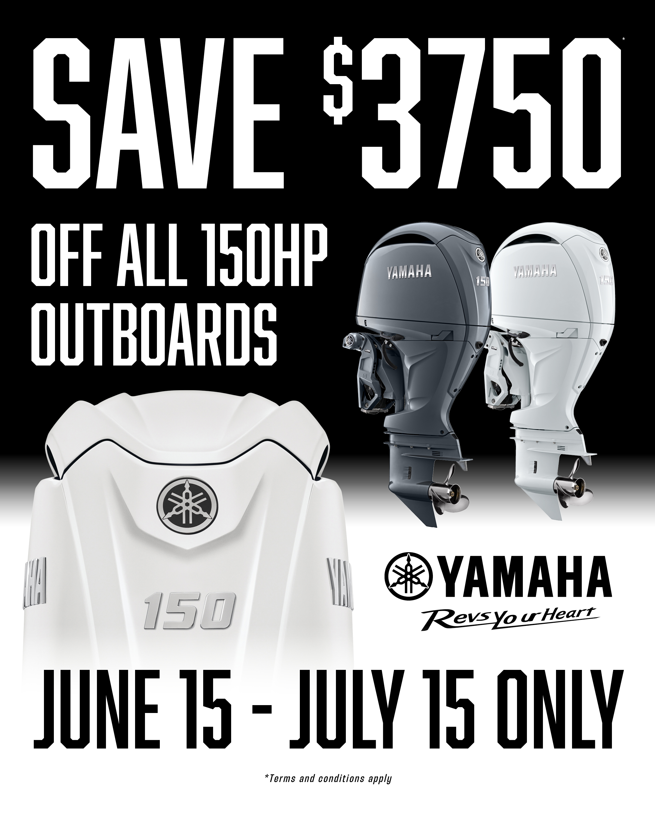 save $3750 of all 150hp outboards yamaha promo banner